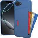Smartish iPhone 16e Wallet Case - Wallet Slayer Vol. 1 [Slim + Protective] Credit Card Holder - Drop Tested Hidden Flip Card Slot Cover Compatible w/Apple iPhone 16e 2025 - Blues on The Green