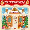 3 Pcs 157 Inch Christmas Gingerbread House Door Covers Decorations for Classroom Large Gingerbread Door Banner with String Light Xmas Candy Porch Sign for Holiday Party Home Decor