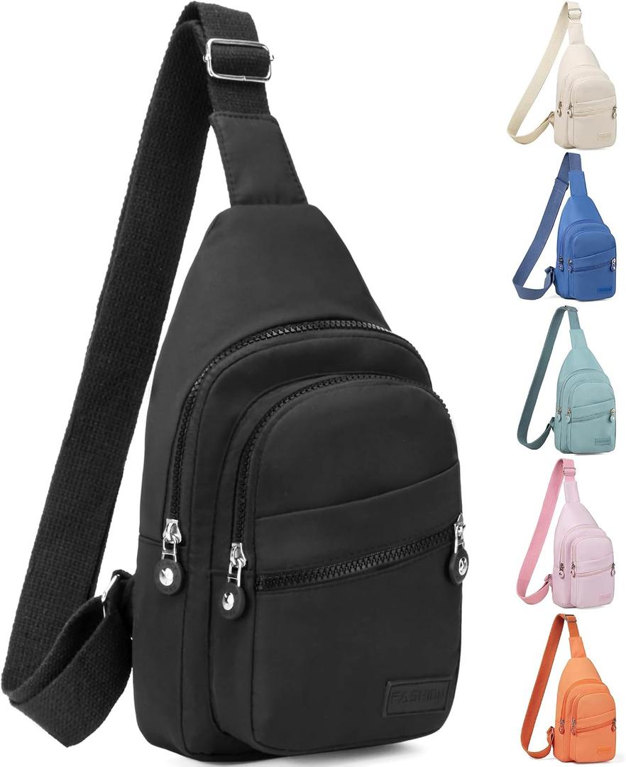 Banelu Small Sling Backpack Crossbody Sling Bag for Women Men, Chest Bag Daypack Fanny Pack Cross Body Bag for Outdoors Hiking Traveling - Black, One Size