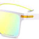 Karsaer Flat Top TR90 Polarized Sports Mens Sunglasses Vintage Square Cycling Running Fishing Golf Hiking Sports Glasses (Mirrored Gold Lens/White)