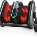 JZBRAIN Pro Shiatsu Foot Massager with Heat for Plantar Fasciitis | L1-L9 Compression, Roller Kneading, Vibration, Soothing Heating, Remote Control, Adjustable Stand for Flat or Angled Use