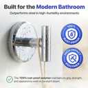 HOME SO Suction Cup Hooks for Shower & Bathroom Towel Holder 2-Pack Suction Cups Hooks for Hanging Towels, Robes, & Coats - Tiles, Glass Door or Mirror Shower Hooks & Towel Hooks - Chrome T-Shape