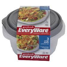 EveryWare 5  CUPS, 6 PIECES, 3 Medium Bowls