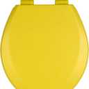 Toilet Seat, Slow Close, Soft Touch, Ultra-Smooth Matte Finish (No Orange-Peel Texture), Premium Moulded Wood, Quick Release, PIKLiDS (Yellow, Round)