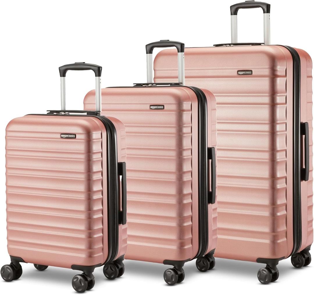 3-Piece Set (21", 26", 30"), Hardshell Suitcases With Wheels, Expandable For Up to 25% More Space, With Scratch-Resistant Surface, Four Multi-directional Wheels, Rose Gold