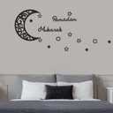 Yalikop 15 Pcs Ramadan Wall Decor Wooden Ramadan Mubarak Sign Moon Star Wall Art Decorations for Home Eid Islam Muslim Party Accessories(Black)