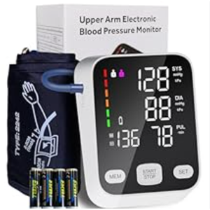 Upper arm Blood Pressure Monitor, 6Inch Large Backlit Display, Accurate Reading, OneButton Operation, 2User Mode with 199 Memory Records, Pulse Rate Detection, Blood Pressure Monitors for Home use