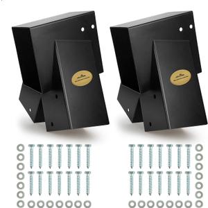 MIXXIDEA 2 Swing Set Brackets for Swing Set A-Frame Heavy Duty with All Mounting Hardware, Black (2 Brackets-Black)