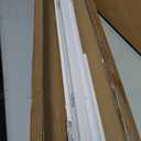 Cordless Vinyl Mini L Blinds 38" W x 48" H, 1" Slat White Horizontal Windows L Blind for Door, Shades, Camper, Light Filtering, Interiors, Arrive 1/2 Inch Narrower Indoor