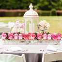 2 Pieces Acrylic Flower Vase Rectangular - Clear Floral Centerpiece for Dining Table Each 14 Inches, Connect to Form 28 Inches Long Rectangle Acrylic Vase for Home Wedding Dining Table Decor