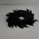 JOYIN 13.5" Black Natural Feathers Wreath for Halloween Decorations, Spooky Scene Party Favors, Halloween Photo Props, Trick of Treat, Front Door, Porch, Window, Indoor Outdoor Party Decorations
