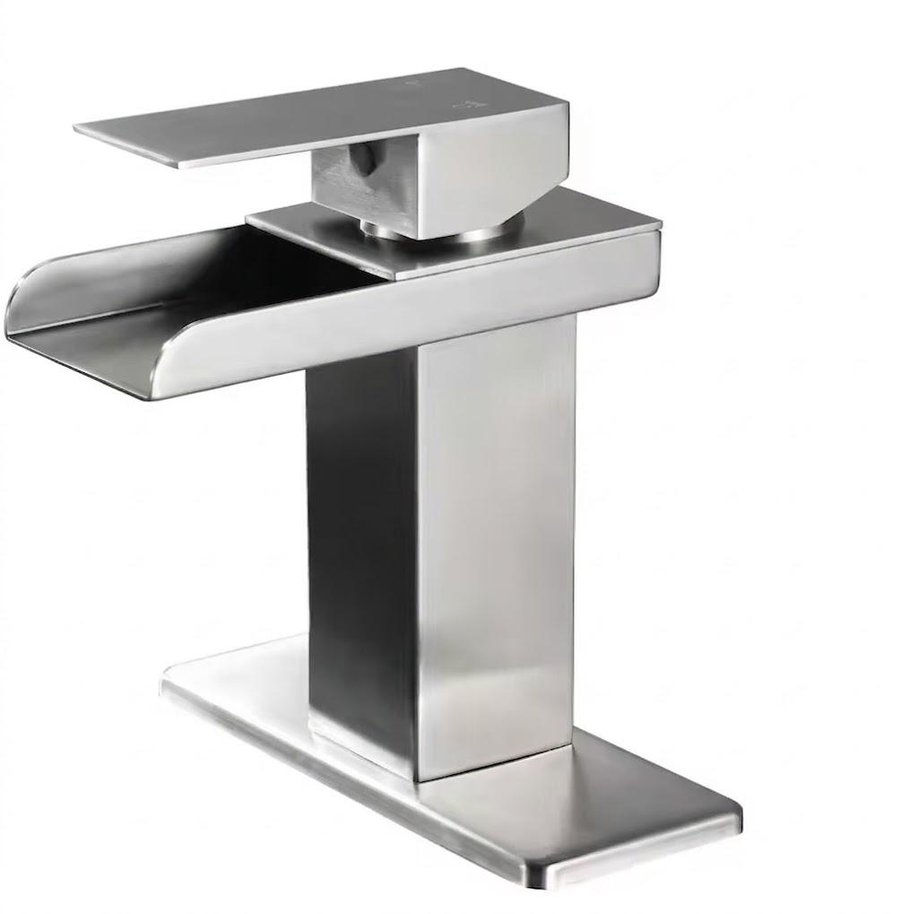 Vsunhoo Brushed Nickel Waterfall Bathroom Faucet