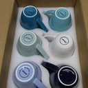 Porcelain Coffee Mugs Set of 6, 13 Ounce Coffee Cups with Handle, Ceramic Tea Mugs for Latte, Hot Tea, Cappuccino, Mocha, Cocoa, Blue Assorted Colors Mug Gift Set, Dishwasher and Microwave Safe