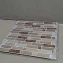 Peel and Stick Wall Tile 12"x12" 3D Adhesive Backsplash Tile for Kitchen, Bathroom 3D Wall Panels (10 Sheets, Brown)