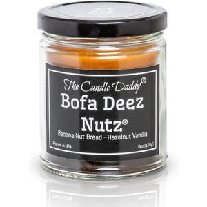 Bofa Deez Nutz- Funny- Banana Nut Bread n Hazelnut Vanilla- Scented Candle- Double Pour- 6 Ounce- 40 Hour Burn Time