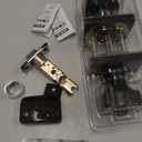 Kwikset Pismo Interior Privacy Door Knob with Lock, Door Handle For Bathroom and Bedroom, Matte Black Keyless Turn Lock Doorknob, with Microban Protection (1 Pack)