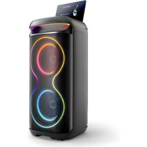 JYX Karaoke Machine for Adults, 24" Big Portable Bluetooth Speaker for Adults with RGB Light PA System Treble & Bass 500W, Support TWS/USB/AUX/TF Card/REC, for Home Party Outdoors