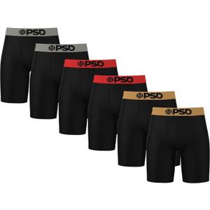 PSD Underwear Mens Boxer Briefs - Solid Basics, Standard Length Pack & Singles, Soft & Breathable Boxer Briefs for Men (Large, Chrome)