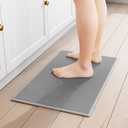 Kitchen Mat 1 PCS, Cushioned Non Slip Rugs for Kitchen Floor, Absorbent Runner Comfort Standing Mats Washable for Kitchen, Office, Home (Grey, 17.3"x30") (17.3"x30", Grey)