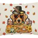 Thanksgiving Pillow Covers Dog Pumpkins Maple Leaves Sunflower Lumbar Pillow Cases Fall Decorations for Farmhouse Home Bedroom Sofa Couch Outdoor Holiday Decor 12x20 Inch