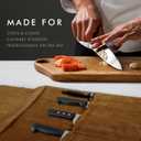 ELIZO Leather Knife Roll Bag Professional Chef Knife Case, Durable Knife Sheath Holder, Cooks & Culinary Tools Carrying Storage, Portable Knife Wrap - 4 Slots