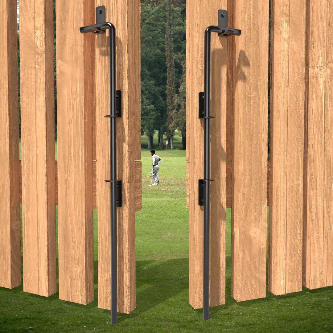 36" Cane Bolts for Gates Ground Gate Latch for Wooden Metal Gates, Gate Stopper Hardware - Heavy Duty Drop Rod, Safe and Secure, Corrosion Resistant (2 Pack)