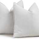 ZWJD Cream Pillow Covers 22x22 Set of 2 Chenille Throw Pillow Covers with Elegant Design Soft and Luxurious Decorative Throw Pillows for Couch, Bed, and Home Decor