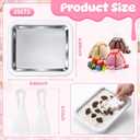2 Sets Instant Ice Cream Roller Maker DIY at Home Rolled Ice Cream Maker Homemade Frozen Yogurt Tray for Family Gathering Party Supplies