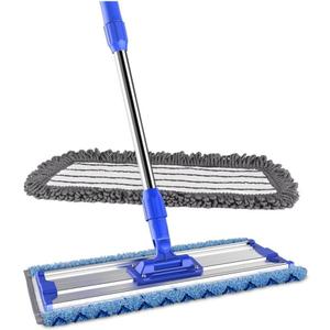 Microfiber Mop- Flat Mop System Suitable for Wood, Tile, Laminate, Vinyl, 2 Replacement Cores, Reusable Microfiber Mop Head