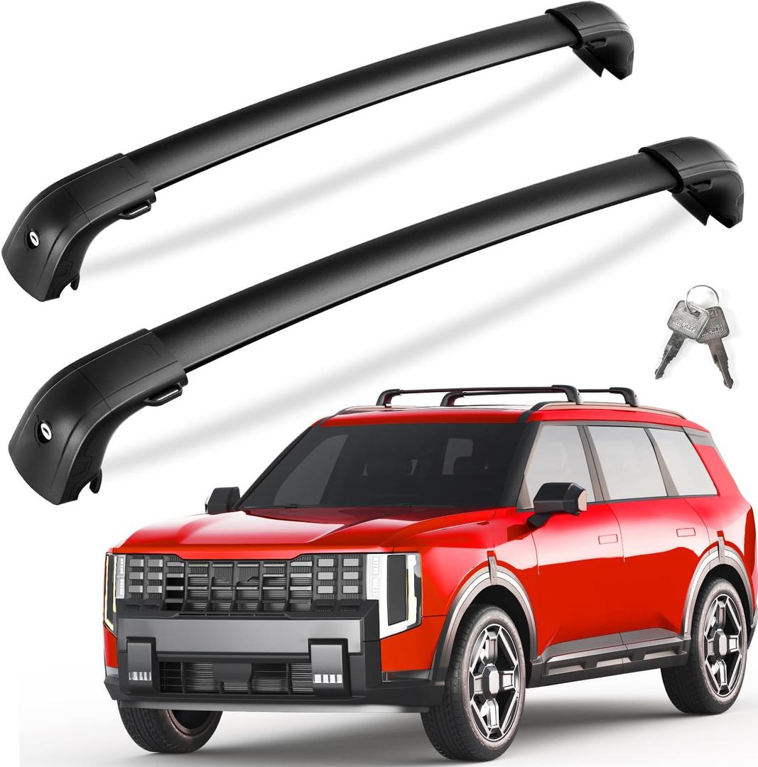 KINGGERI 300lbs Roof Rack Cross Bars - Compatible with Kia Telluride 2026 2027 with Flush Side Rails, Lockable Heavy Duty Aluminum Roof Rails Crossbars Luggage Accessories Cargo Carrier