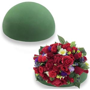 TS-MAYKA 2 Pcs Floral Foam Half Balls 5.5"W x 2.76"H, Green Round Styrofoam Half Sphere for Fresh and Artificial Flower Arrangements, Dry Wet Flower Foam Blocks for Craft, Party, Home Decor (5.51″)
