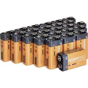 Amazon Basics 192-Count 9V Long-Lasting All-Purpose Alkaline Batteries for Smoke Detector, 5-Year Shelf Life (8 Packs of 24)