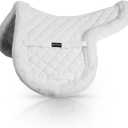Equinavia Eidsvoll Shaped English Saddle Pad for Show Jumping with Ultra Fleece Trim (Medium, White)