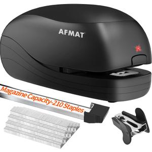 Electric Stapler for Desk, Automatic Stapler Desktop, Office Staplers Electric, AC or Battery Operated Staplers Heavy Duty Office Use, with Reload Reminder & Release Button, 25 Sheets Capacity, Black