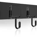 Magnetic Hooks for Cruise Cabins, Strong Neodymium Magnet Hook, Heavy Duty Magnet Coat Rack with 5 Metal Hooks for Indoor Outdoor Hanging, Kitchen, Keys Holder, Refrigerator, Oven (Black)