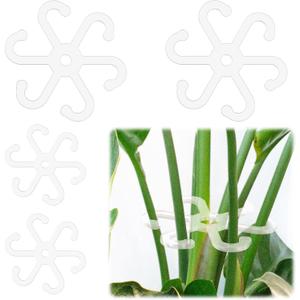 BOXOB 4pcs Climbing Houseplant Stem Supports with Holes, 2 Sizes Flower Plant Stem Hook Stakes Trellis Reusable Invisible Plastic Plant Stem Support Holders for Monstera Vertical Growth (Transparent)