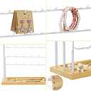 Earring Display for Vendors,6 Tiers 42 Hooks Jewelry Rack Display Holder Stand, Earring Organizer Holder for Necklaces Rings Bracelets Keychains,Jewelry Display for Selling with Earrings Cards-White