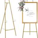 Metal Easel Stand with Chain Support for Mirror,Iron Floor Easels for Display Wedding Sign,58 Inch Adjustable Arts & Crafts Easels(Gold)