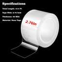 8 x Transparent Window Weather Sealing Tape 2.76 Inch x 16.5 FT Weather Stripping Residue-Free Clear Window Insulation Caulk for Shower Glass Gaps and Clear Tape Doors Windows Windproof