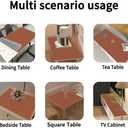 Leather Table Cover,1.8mm Thick,12x45 Inch Table Protector,Glass Table Protector,Table Sticker Cover,Desk Covers On Top of Desks.(Brown+Gray,12x45)