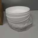 HOMQUEN Pasta Bowls Set of 6, 37oz Salad Bowls White Soup Bowls, Large Pasta Serving Bowls, Unbreakable Plastic Dinner Bowls, Dinnerware Sets,Valentines Day Gift, Dishwasher Safe (White)