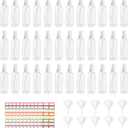 36 Pack Plastic Small Spray Bottles 4 oz/120 ml, Fine Mist Clear Empty Plastic Small Travel Spray Bottle, with 10 Funnels and 10 Labels