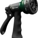 AUTOMAN-Garden-Hose-Nozzle, ABS Water Spray Nozzle with 7 Adjustable Watering Patterns, Slip Resistant for Watering Plants, Lawn& Garden, Washing Cars, Cleaning, Showering Pets & Outdoor Fun. (Dark Green)