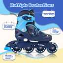 2PM SPORTS Inline Skates for Kids Girls Boys Ages 4-8 6-12 with Light Up Wheels, Adjustable Kids Roller Skates Blades for Youths Beginners