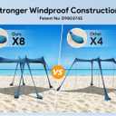 Osoeri Beach Tent, Camping Sun Shelter UPF50+ with 8 Sandbags, Sand Shovels, Ground Pegs & Stability Poles, Outdoor Shade Beach Canopy for Camping Trips, Fishing, Backyard Fun or Picnics