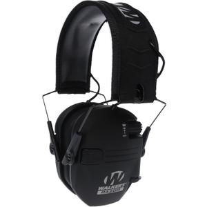 Walker's Razor Slim Ultra Low Profile Compact Design Adjustable Range Shooting Hunting Hearing Protection Electronic Earmuffs (Black)