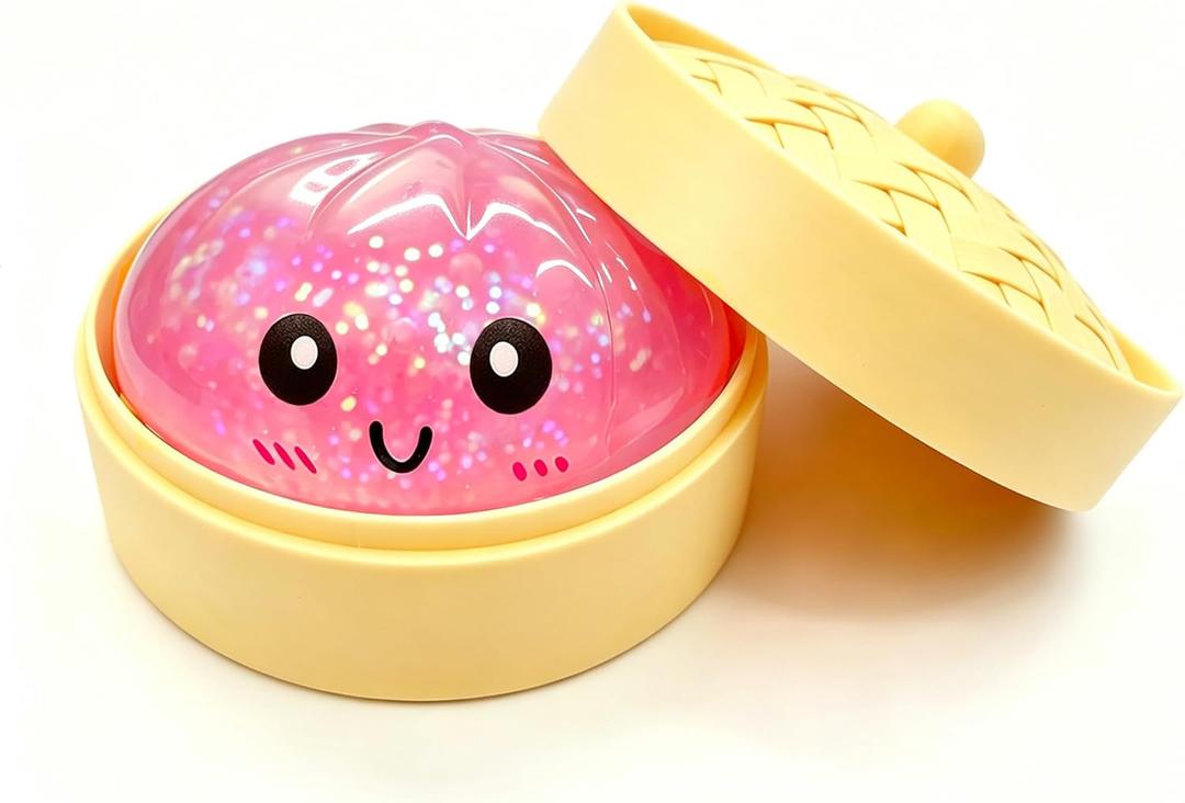 Dumpling Squishy, Rare Style Sugar Filled Squishies Dumpling Mystery Box, Viral Bao Bun Squeeze Toy, Stress Relief Fidget Toys, 2 Pack 