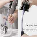 Long Handle Bottle Brush, Bottle Brush Cleaner with Dual Function Bristles for Water Bottles, Glasswares, Mugs, Thermoses, Baby Bottles, Blue 3 PCS