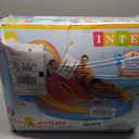 Intex 57453EP 9.75 Foot x 6.3 Foot x 53 Inch Multicolor Rainbow Slide Kids Inflatable Pool with Water Slide and Ring Toss for Children Ages 2 and Up