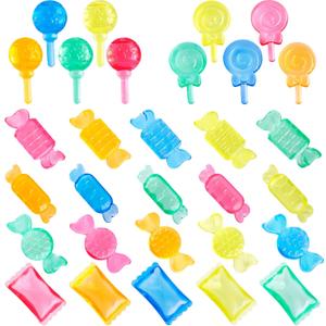 Niceup Plastic Candy Toys Lollipop Fake Sweets 160pcs Small Candyland Décor Party Favors Resin Figurine Slime Charms for Easter Egg Birthday Pinata Goodie Bag Fillers, Rave Trinkets